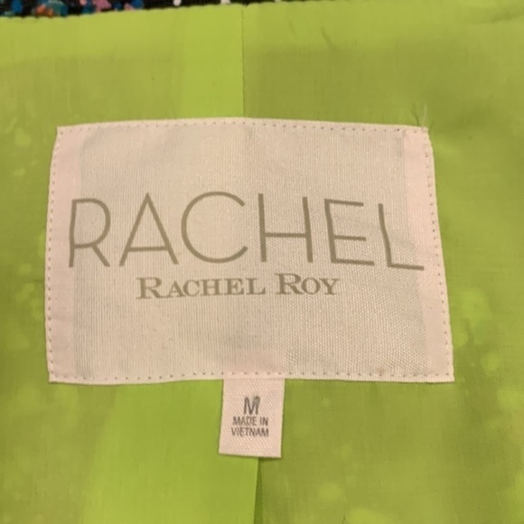 Rachel Roy double breasted zip pleated trench coat splatter print M - Picture 5 of 11